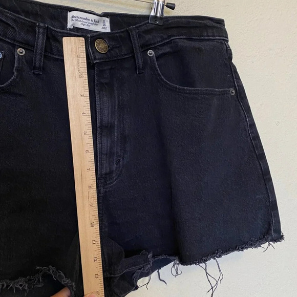 Abercrombie & Fitch‎ The 90s Relaxed Cutoff High Rise Shorts Curve Love Sz 32 14 - Picture 6 of 10